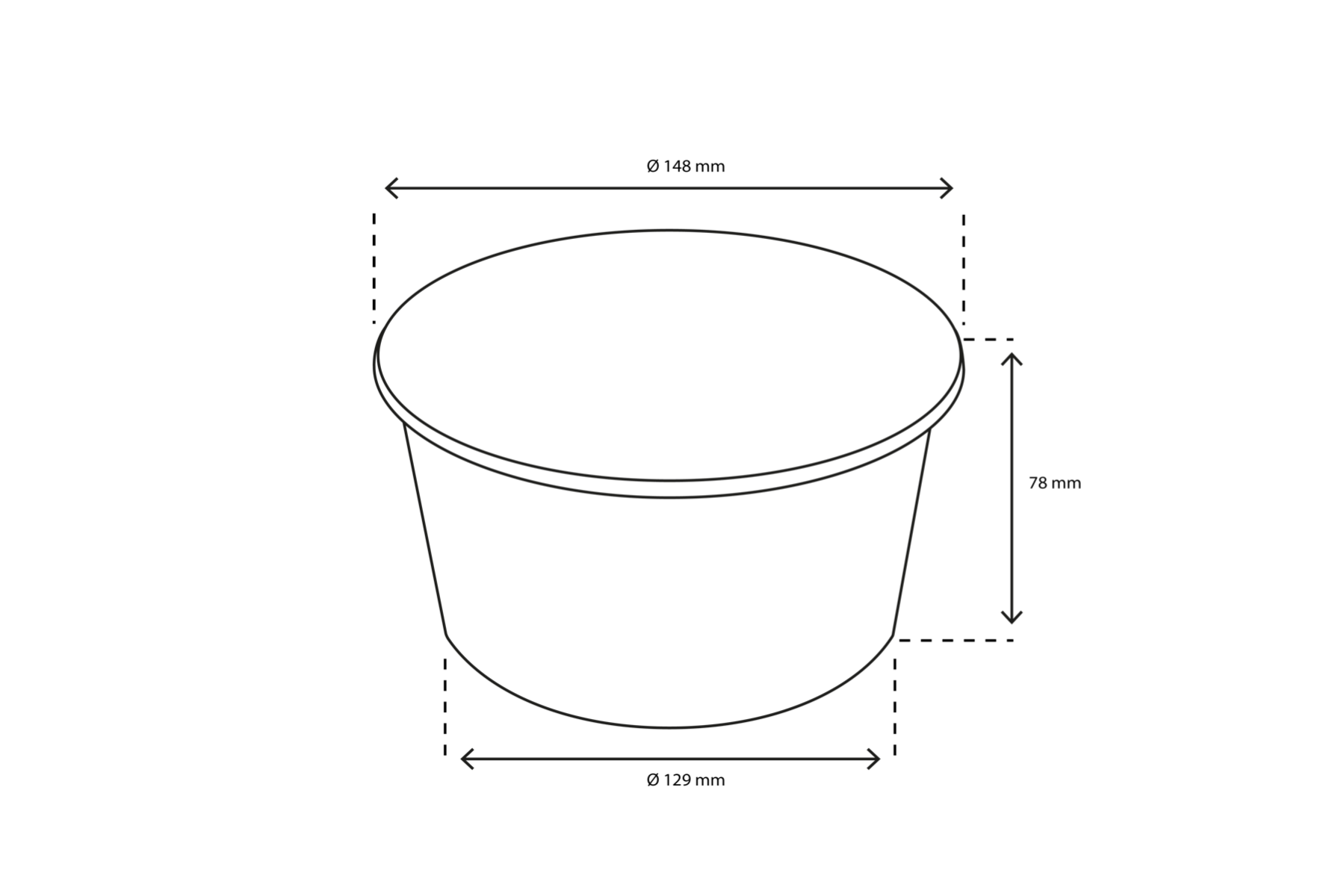 Salade Poke Bowl 1000ml 32oz Ø148mm kraft