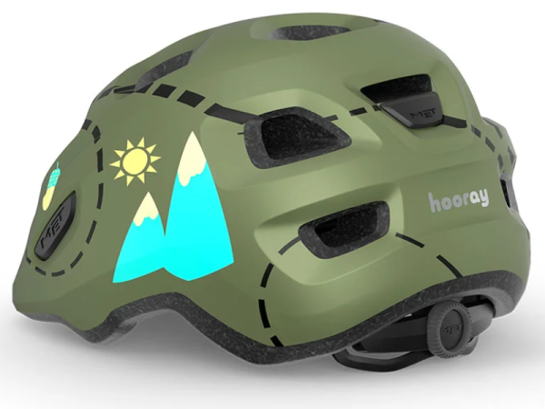 MET Hooray Green Buckle Børnehjelm, Green Forest