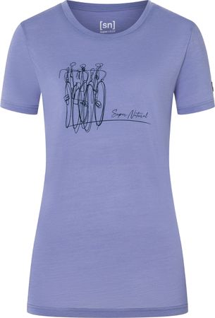 BIKE ART Damen-Merino-Kurzarmshirt  blue violet  XL