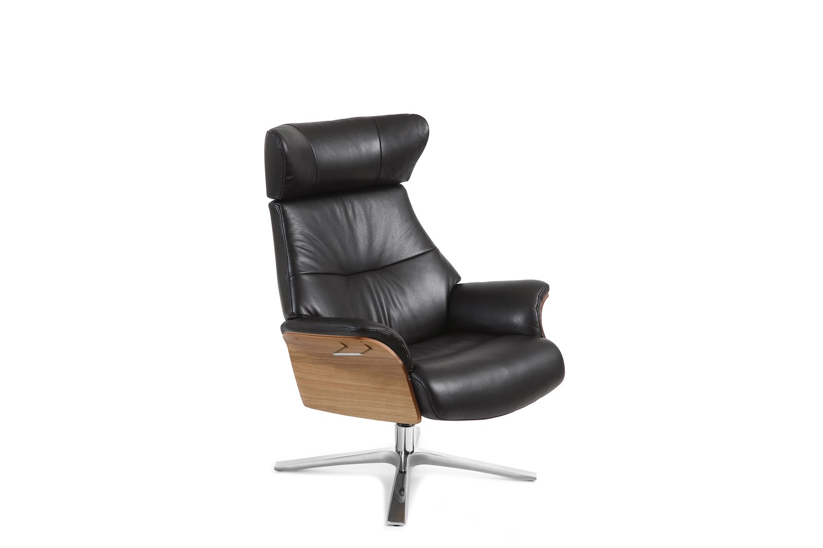Air lenestol I hud Zero 2534-89 Black, Quattro svingfot alu. Skrog i eik