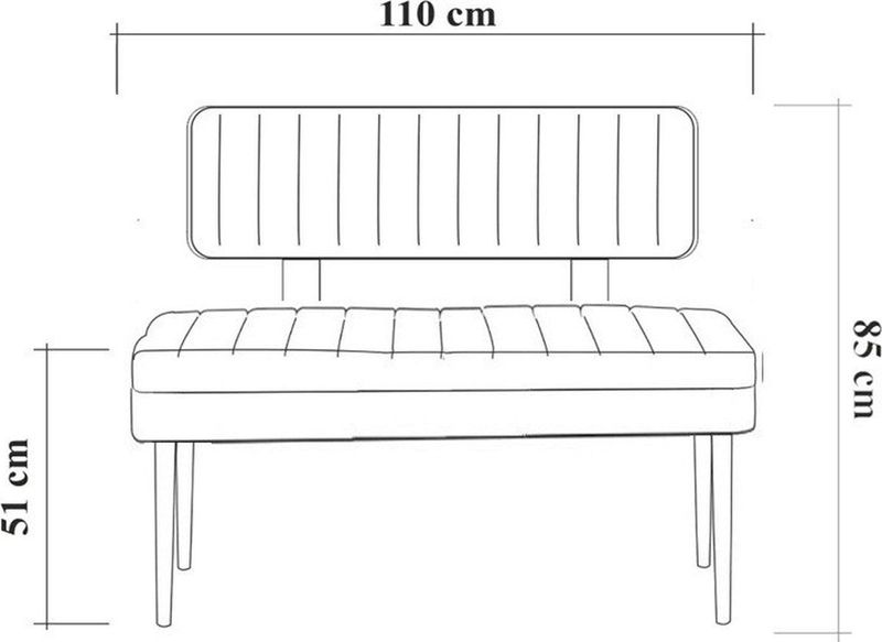 Vina - Eetkamerbank - Groen - 100% Melamine Coating - 110x40x82cm