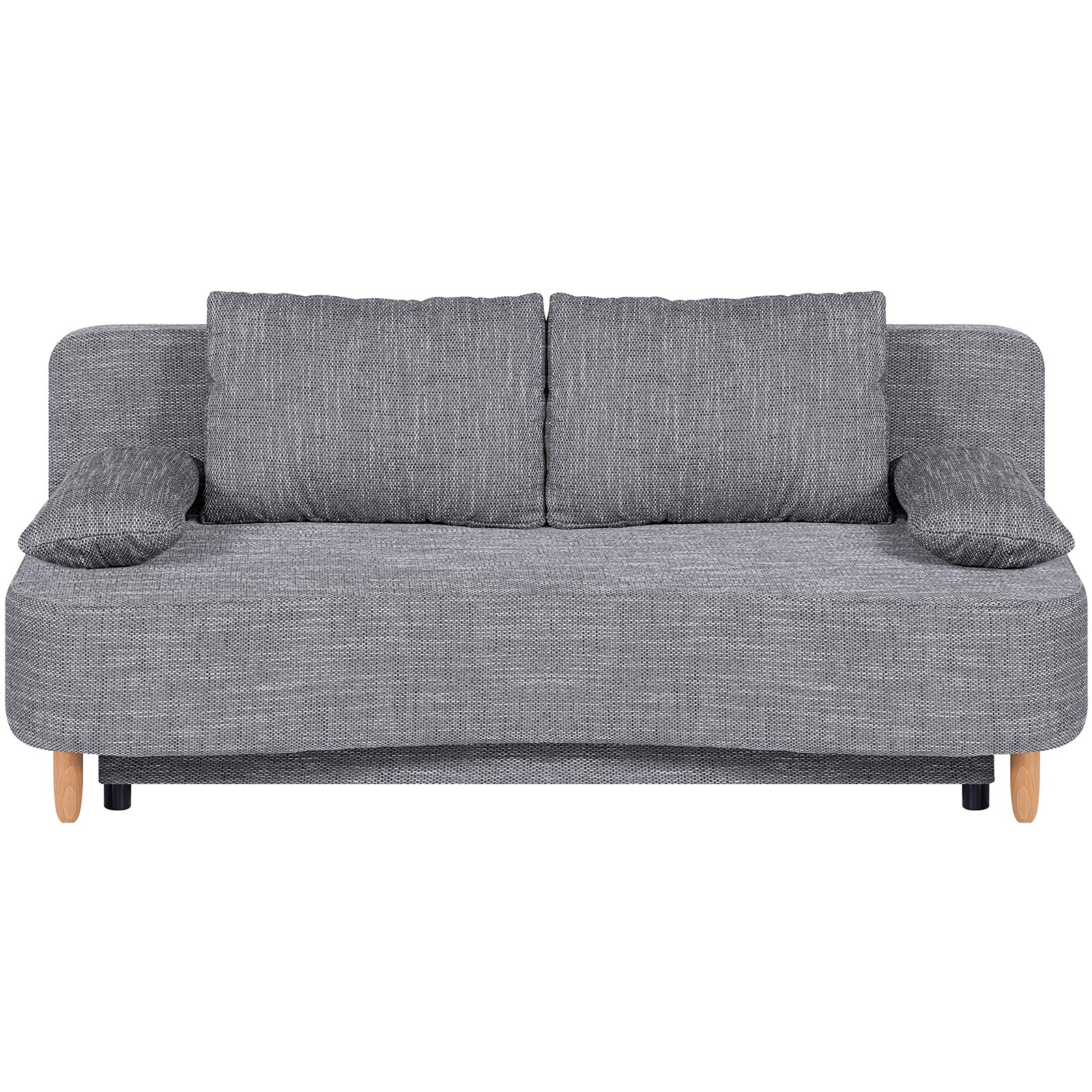 Schlafsofa - grau - Federkern - Staukasten