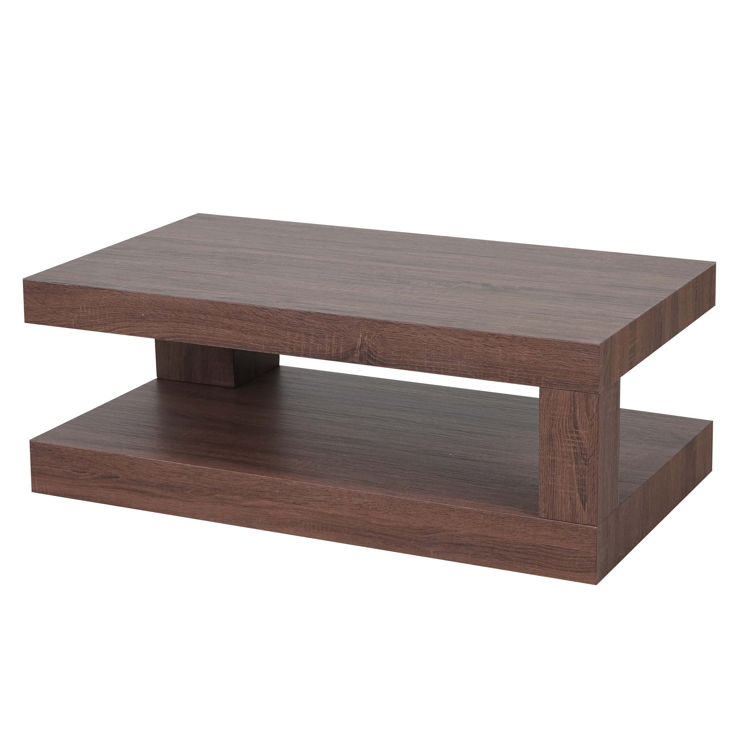 Couchtisch MCW-A32, Wohnzimmertisch, 3D-Struktur, 40x110x60cm ~ braune Eicheoptik