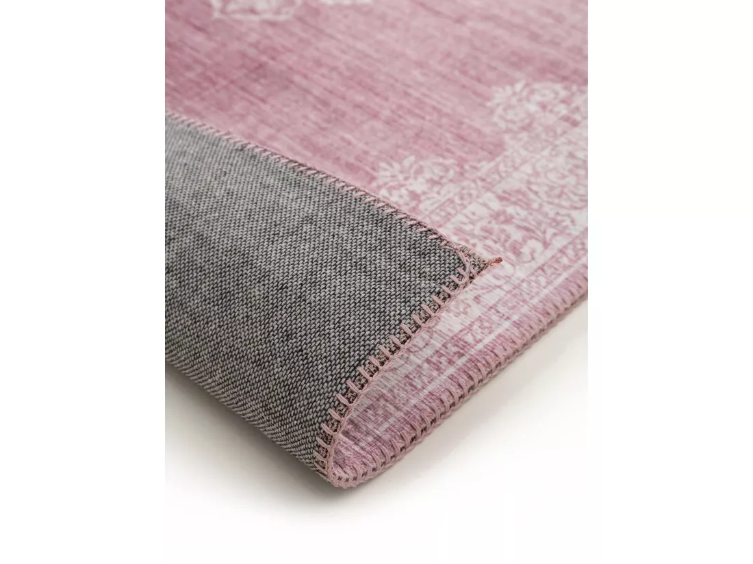 Tapis de couloir Laury Rose 80x240 cm
