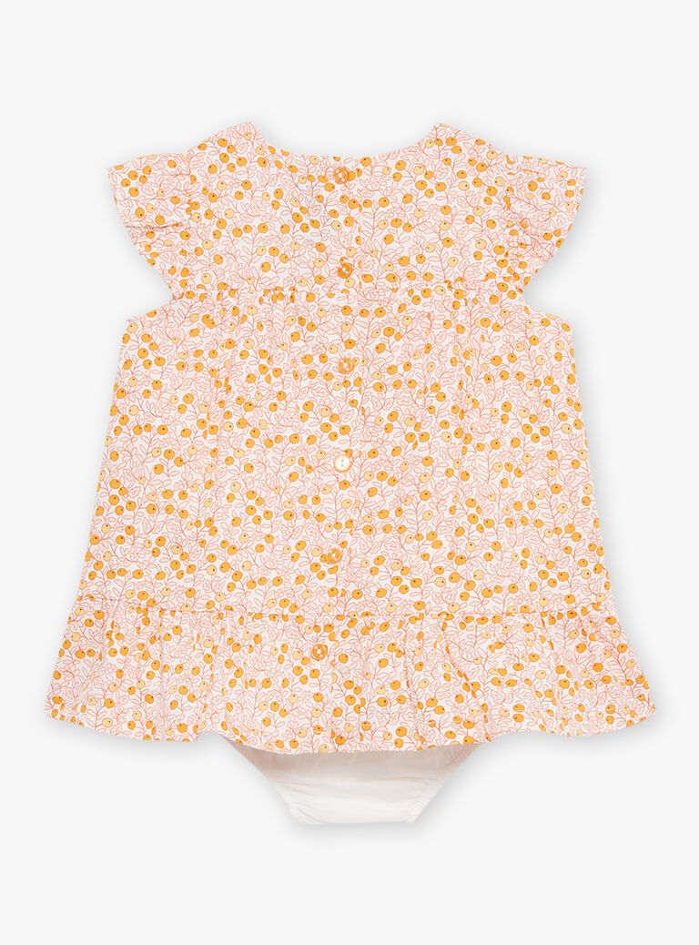 Robe et culotte écrues en popeline tramée