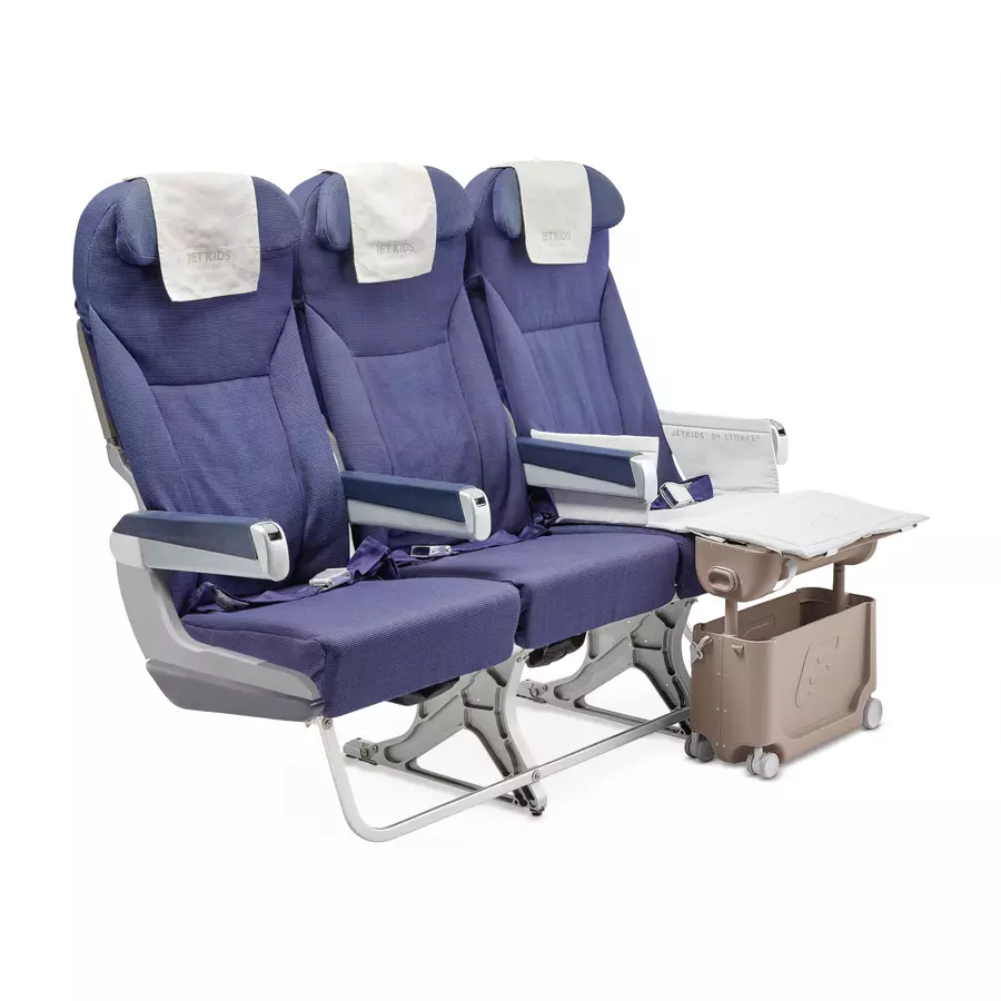 JETKIDS™ BY STOKKE® Aufsitzkoffer BedBox™ Limited Edition Creamy Cappuccino und Matratze CloudSleeper™ weiß
