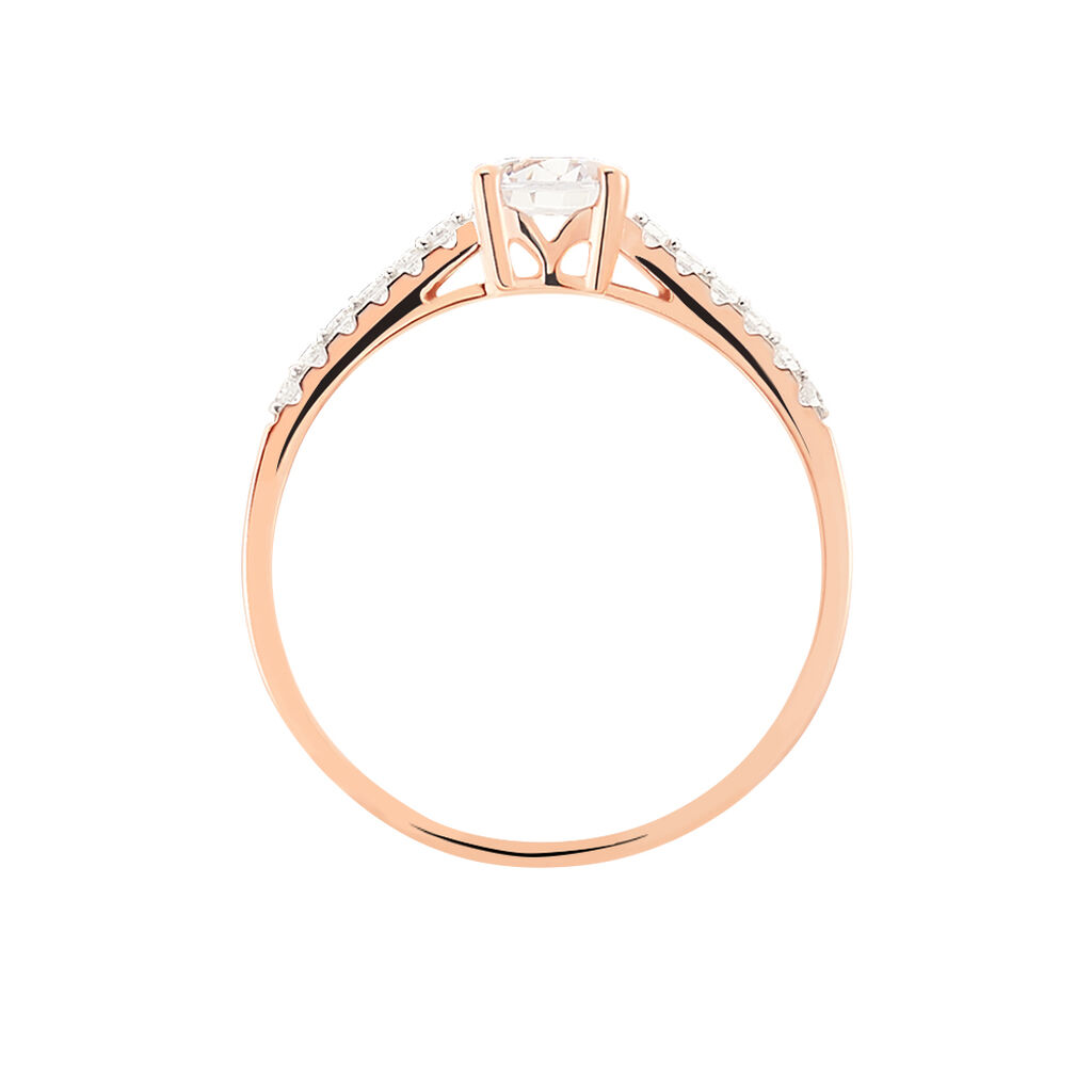 Bague Solitaire Manon Or Rose Oxyde De Zirconium