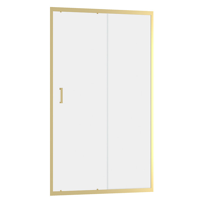 Porte de douche coulissante 120 x 200 cm, profilés alu doré brossé, Galedo Factory Gold