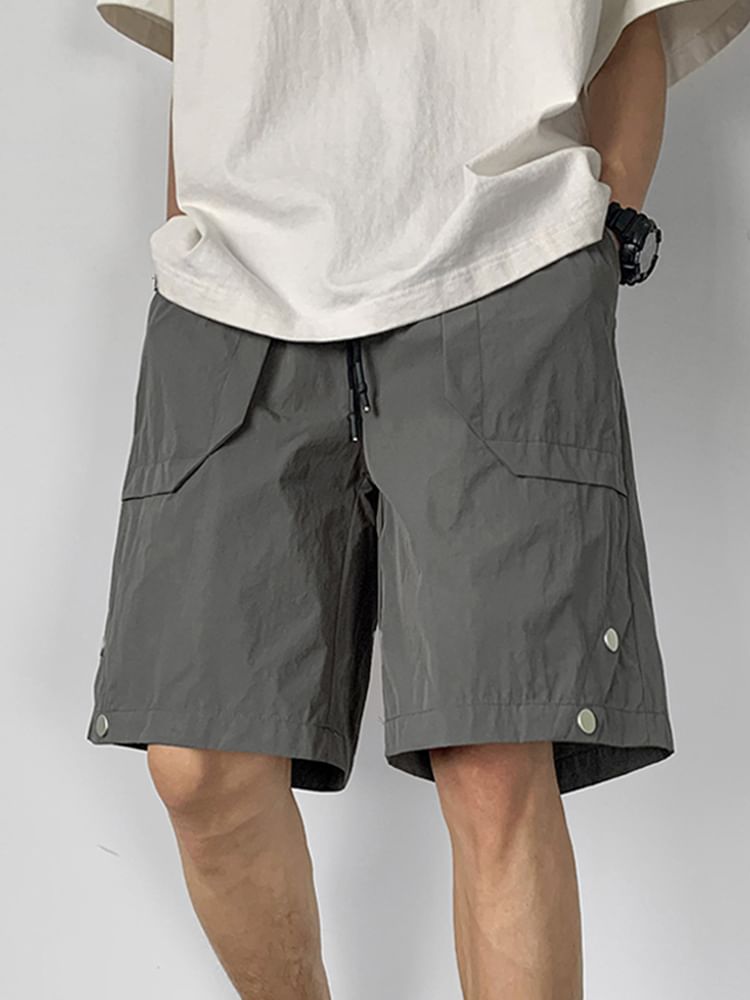 emeisa - Effen shorts met trekkoord en drukknopen