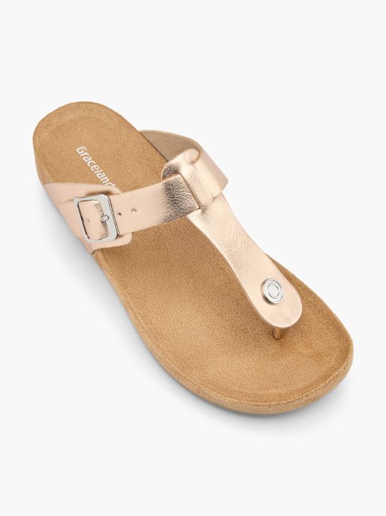 Graceland Pantoletten-Zehentrenner Rosegold