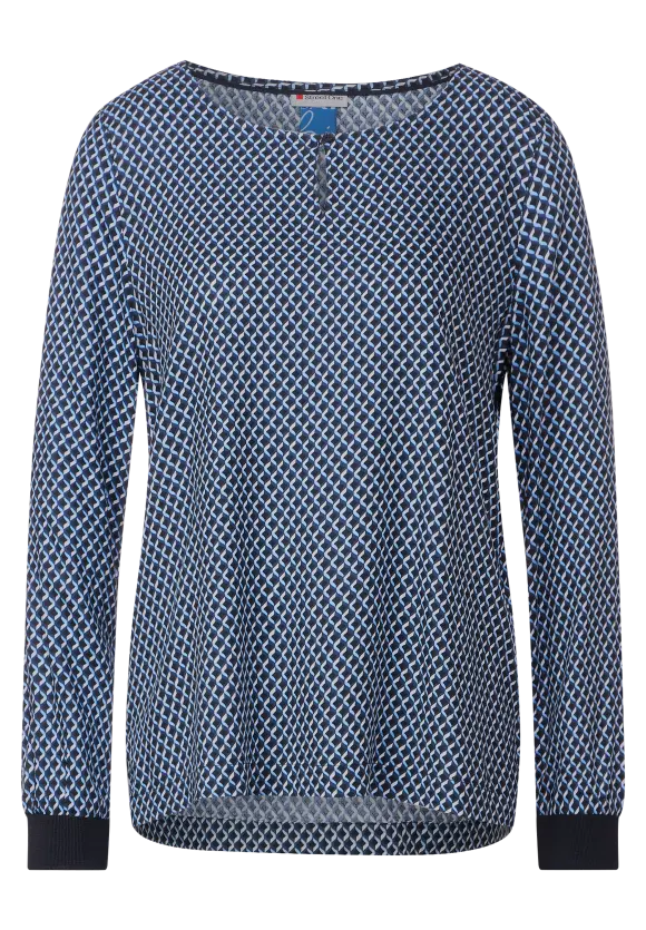 Minimalprint Bluse - light spring blue