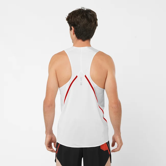 S/LAB SPEED  Débardeur pour homme WHITE/DEEPBLACK