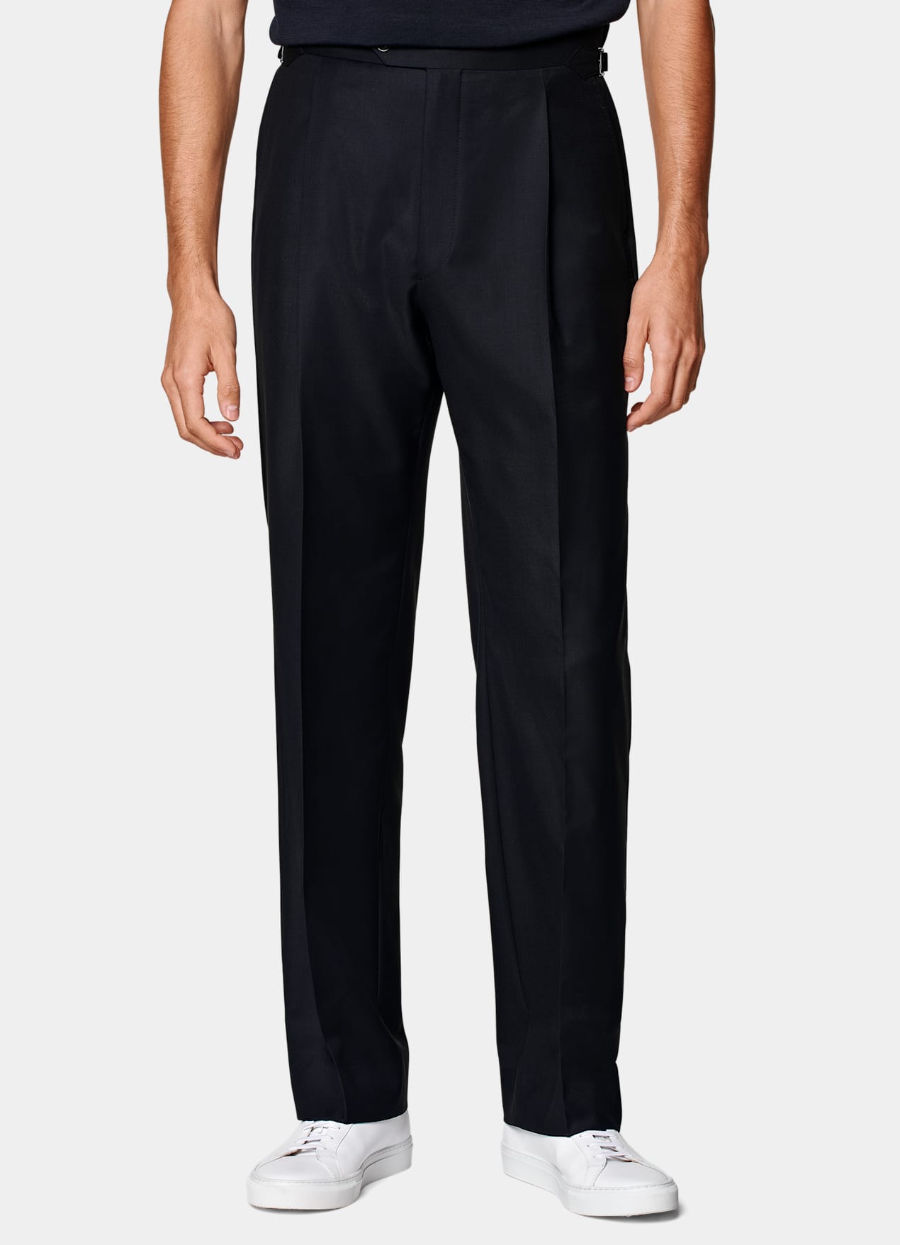 Pantalon Wide Leg Straight bleu marine