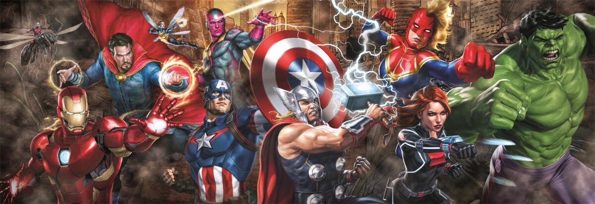 Avengers Puslespil - Marvel - Panorama - 1000 Brikker - Clementoni