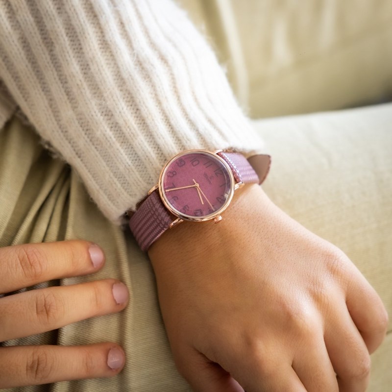 Montre Femme CHTIME bracelet Cuir Violet