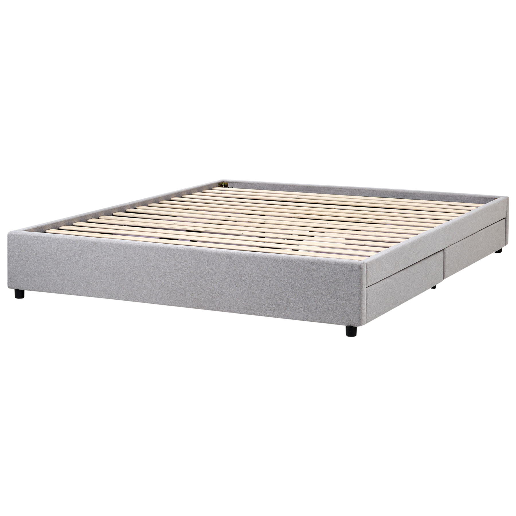 Beliani-PRADES-Bed met opbergruimte-Lichtgrijs-180 x 200 cm-Polyester