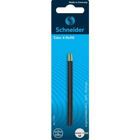 Schneider Take 4 Refill Kugelschreibermine schwarz, 2 Stück