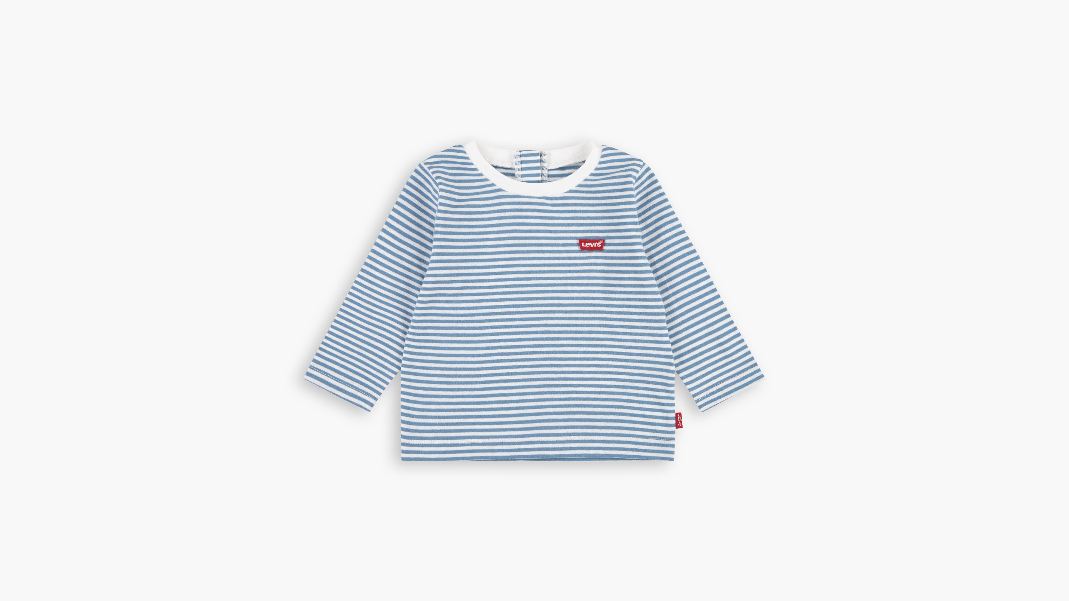 Bébé t-shirt manche longue rayures logo Batwing - Coronet Blue - Bleu