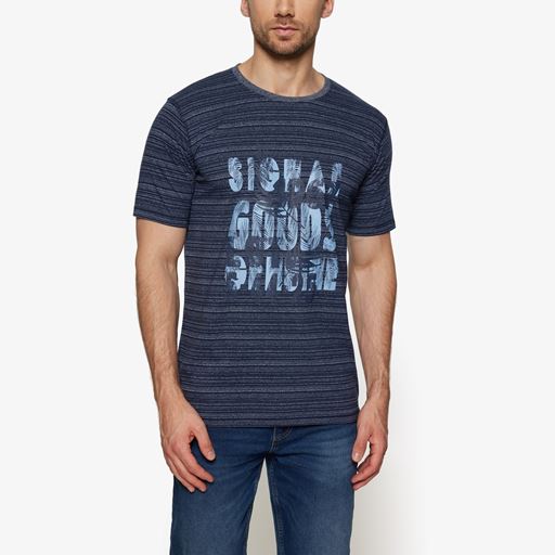 Signal Ulric Shadowstripe W. Print   T-shirt, Blue Captain, XL