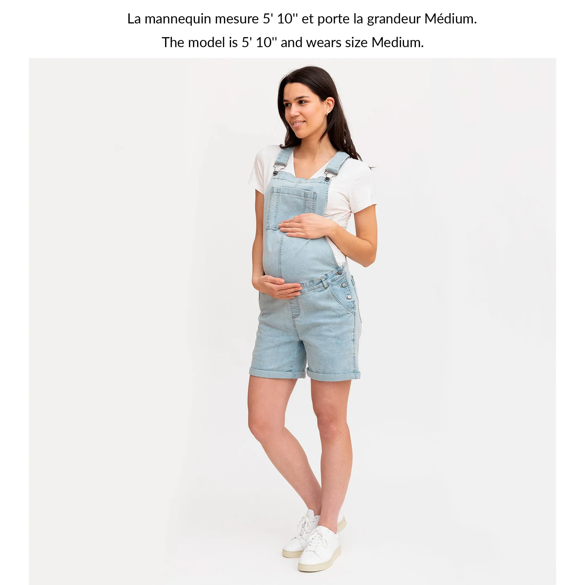 Bella Maternité Salopette Short Denim