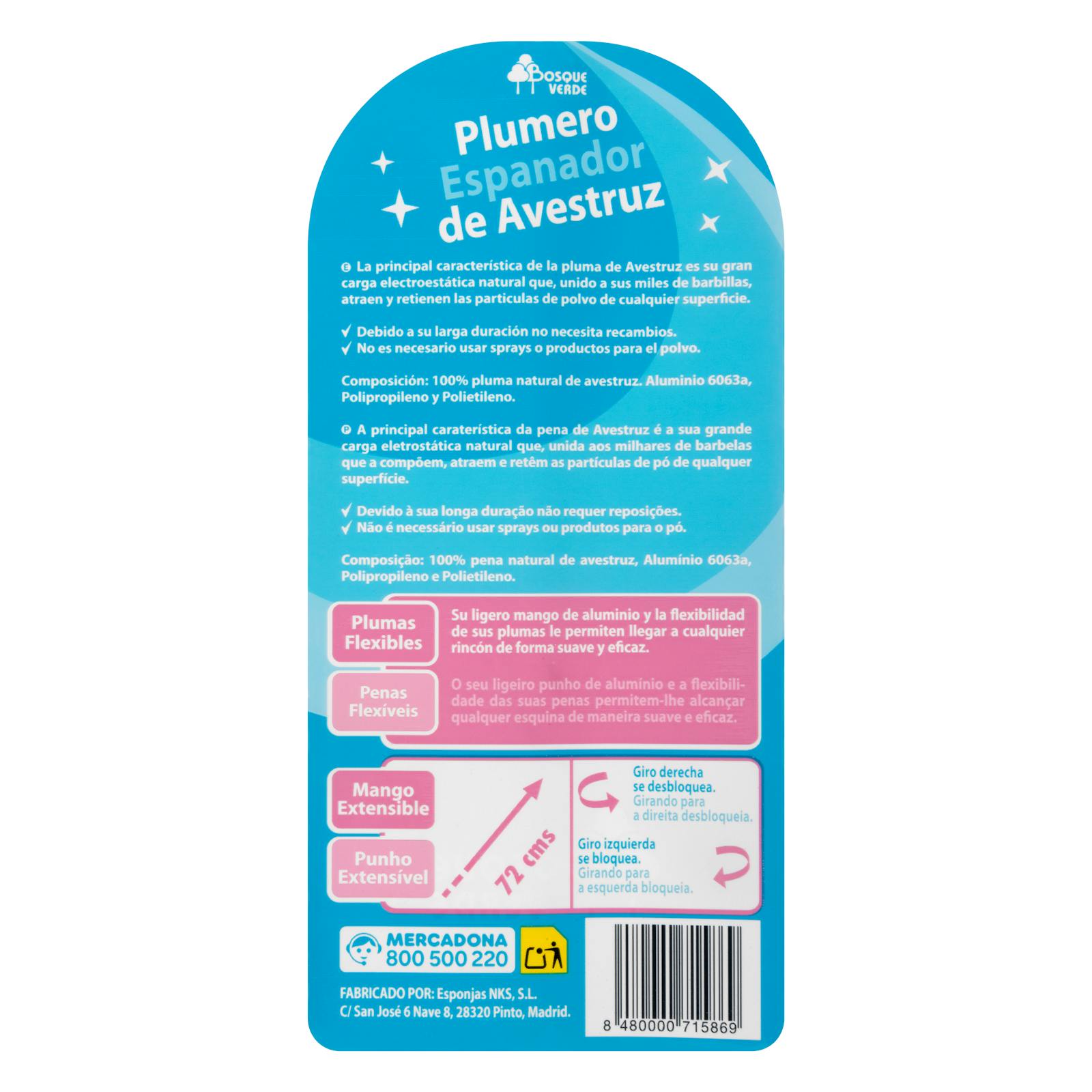 Plumeau extensible en autruche Green Forest