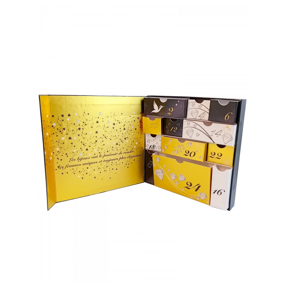 Calendrier de l'avent SC Crystal - 12 bijoux dont un bijou orné d'un véritable DIAMANT