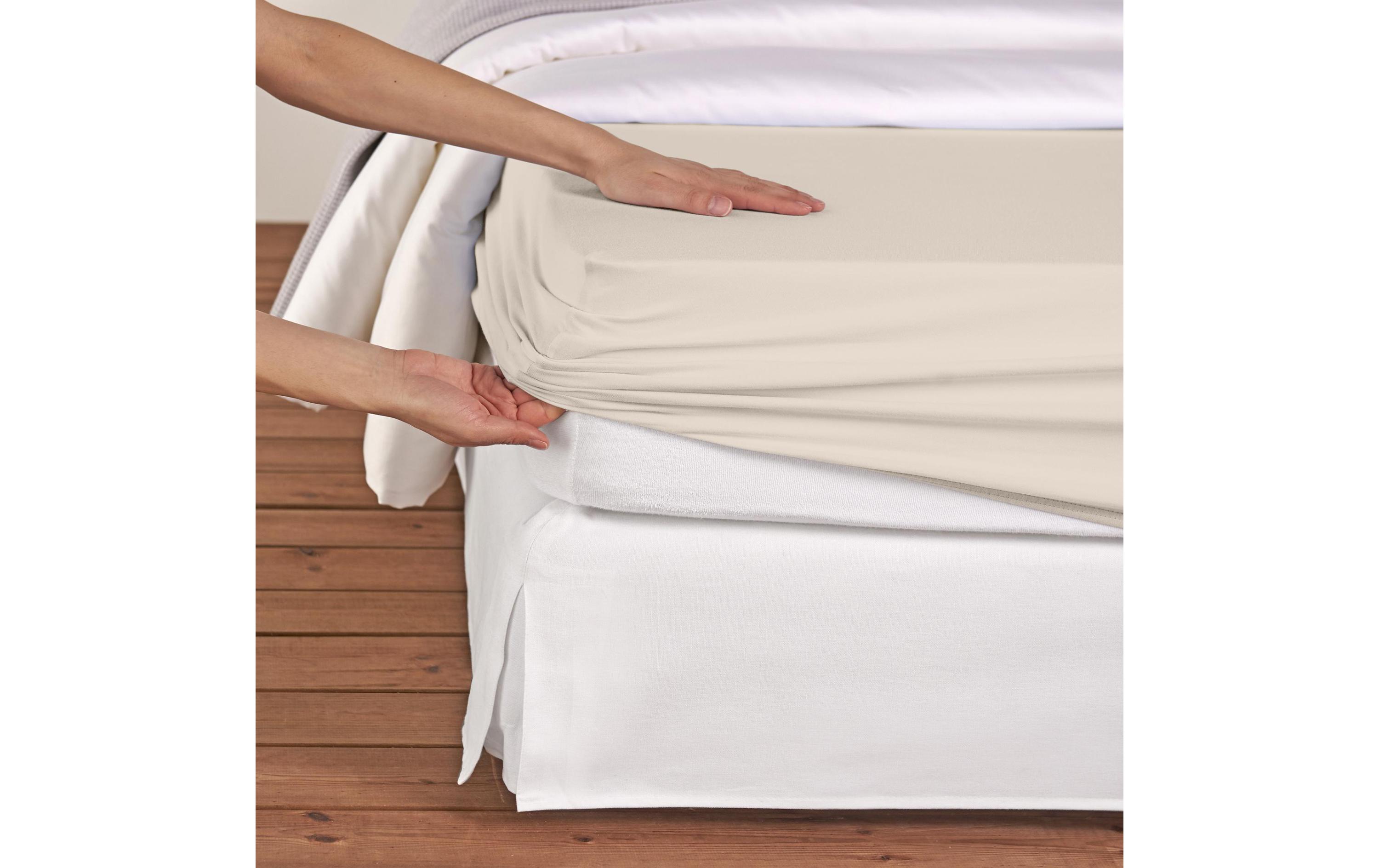 Fixleintuch Albany 90 x 190-100 x 200 cm, BeigeLiving Home - qualitativ hochwertige Bettbezüge für Ihr Zuhause