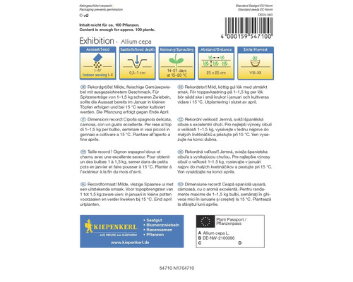 Uiententoonstelling Kiepenkerl Open-pollinated seeds Groentezaden