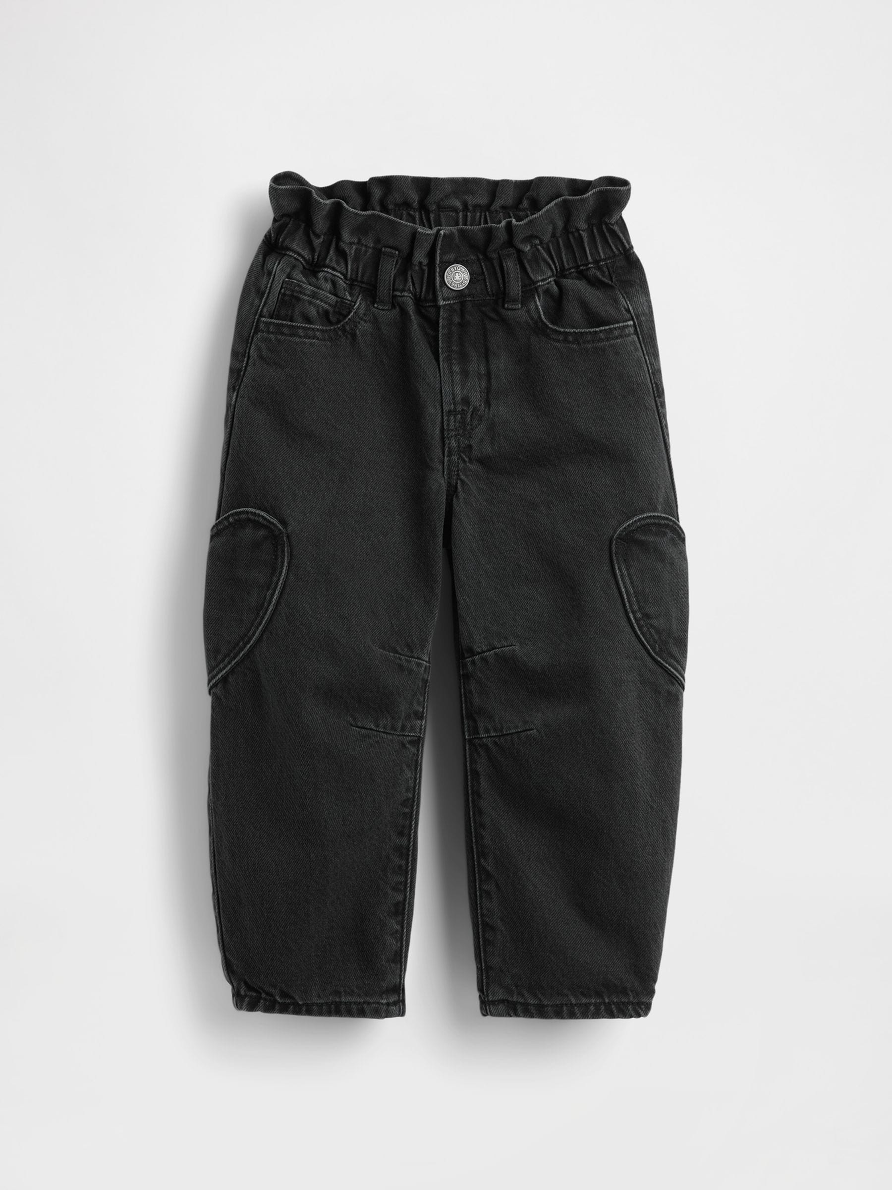 Zwart - Gap Paperbag Horseshoe Jeans (6mths-5yrs) (6mths-5yrs)