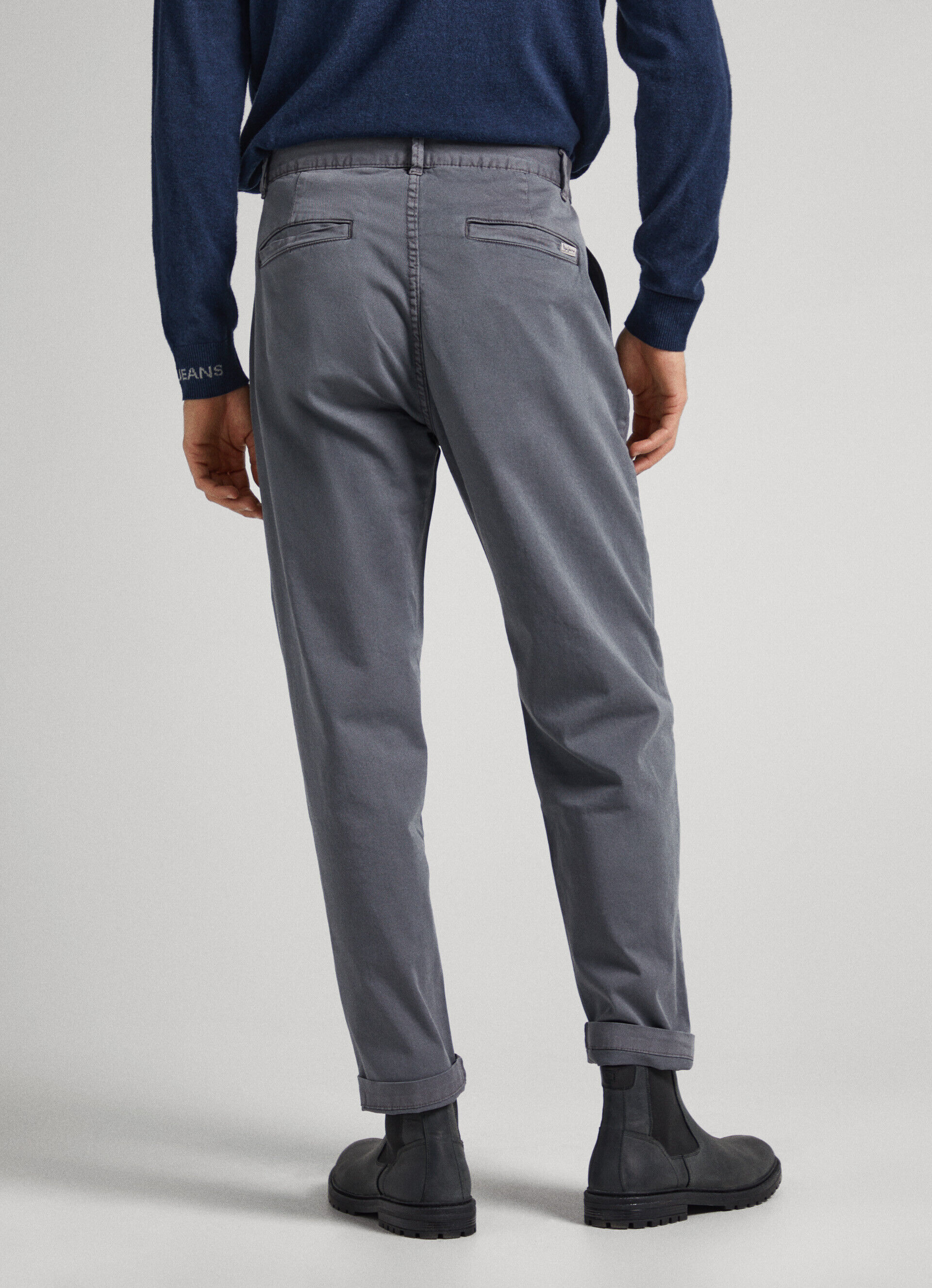 Calça chino NILS de corte folgado - cinza trovão