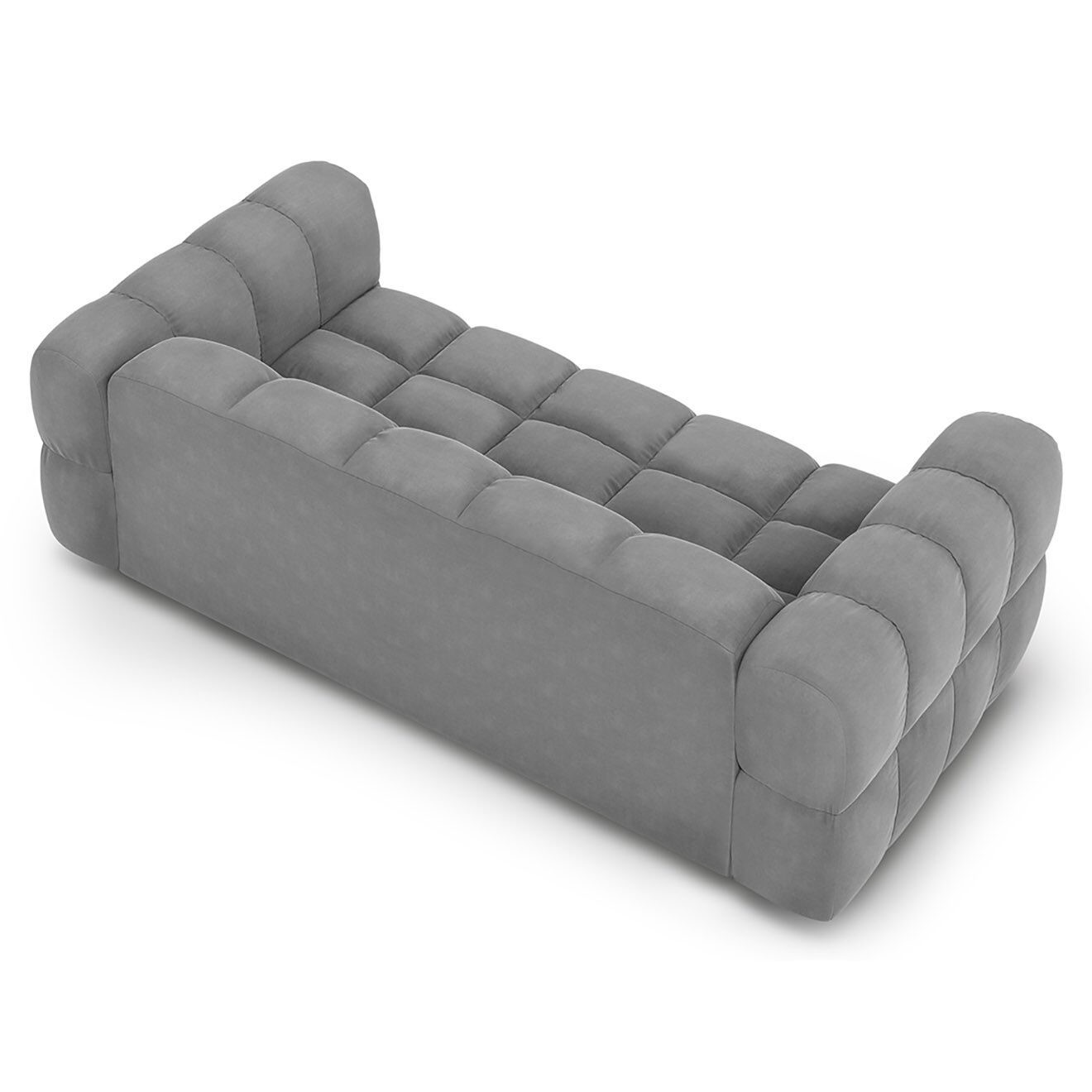 Mazzini Sofas Canapé Velours Aster 3 Places gris clair - 214x102x75 cm