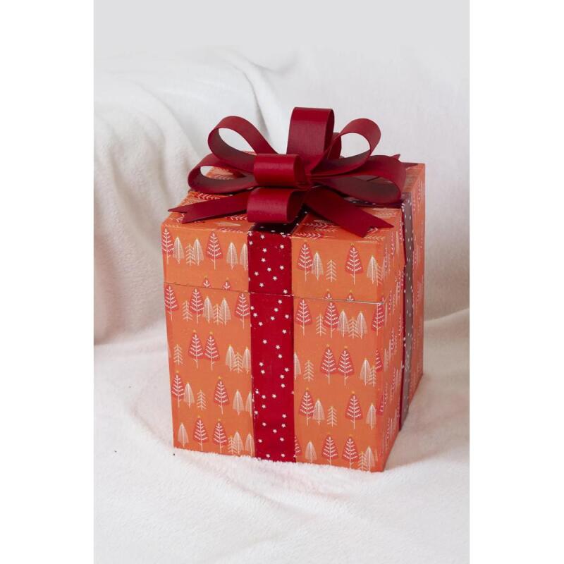 Assortiment de 2 boîtes cadeaux carrées 26x26x32,5 cm - Kraft