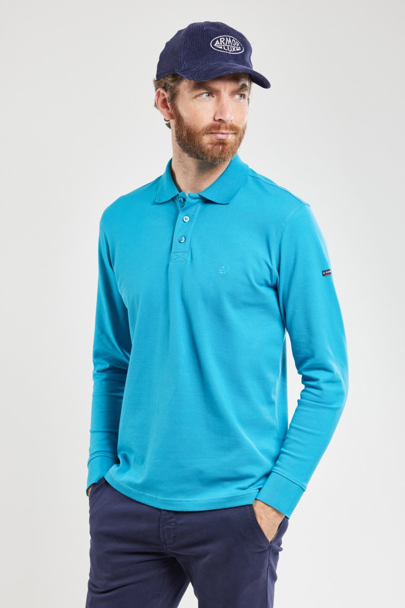 Polo manches longues - coton piqué