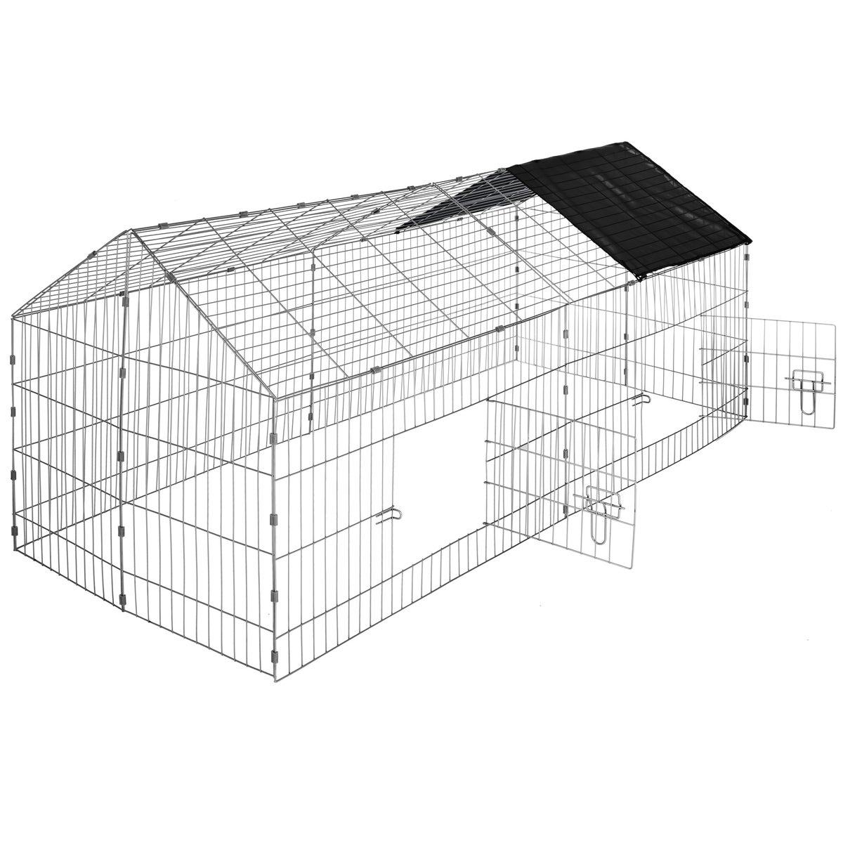 tectake konijnenren bestaande uit 12 gaaspanelen, 180 x 75 x 75 cm