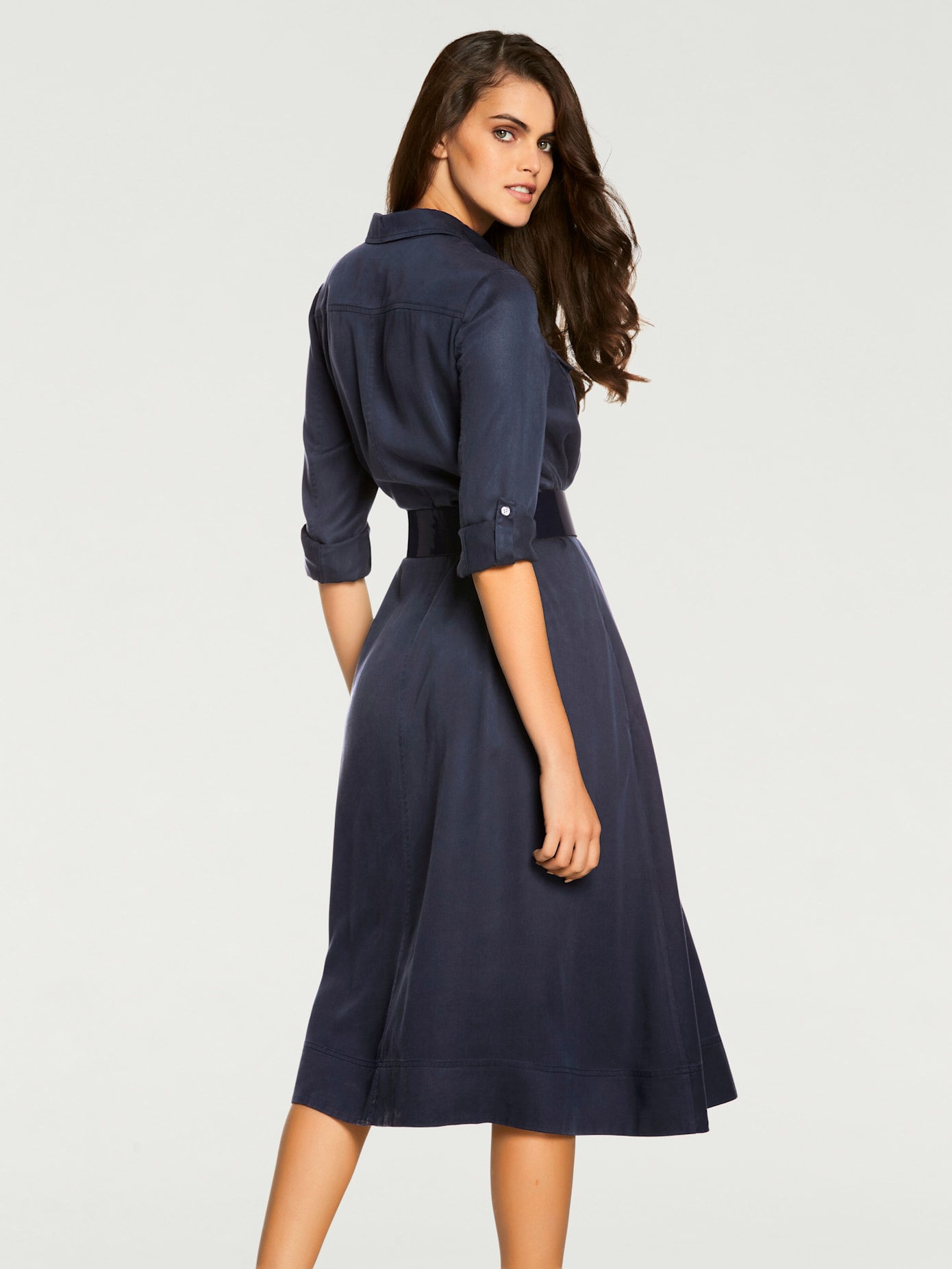 Robe-chemisier ceinture à nouer