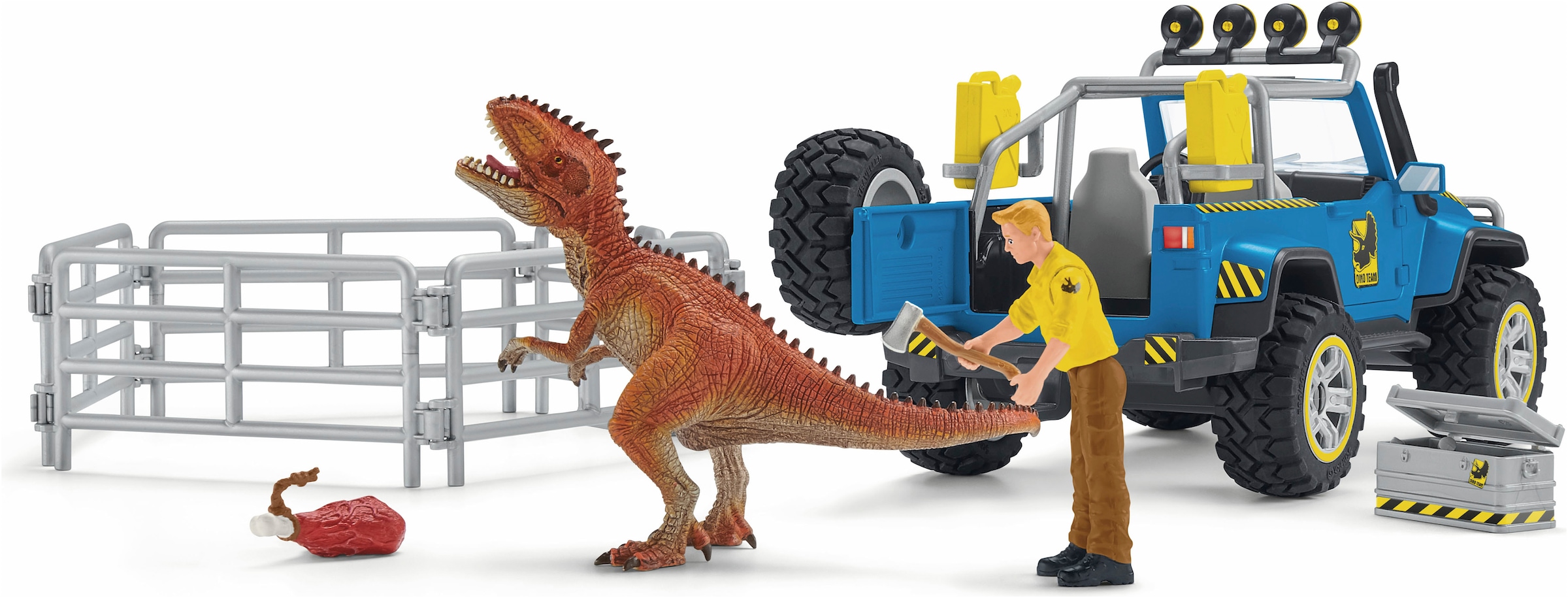 Schleich® Spielfigur »DINOSAURS, Geländewagen mit Dino-Aussenposten (41464)«