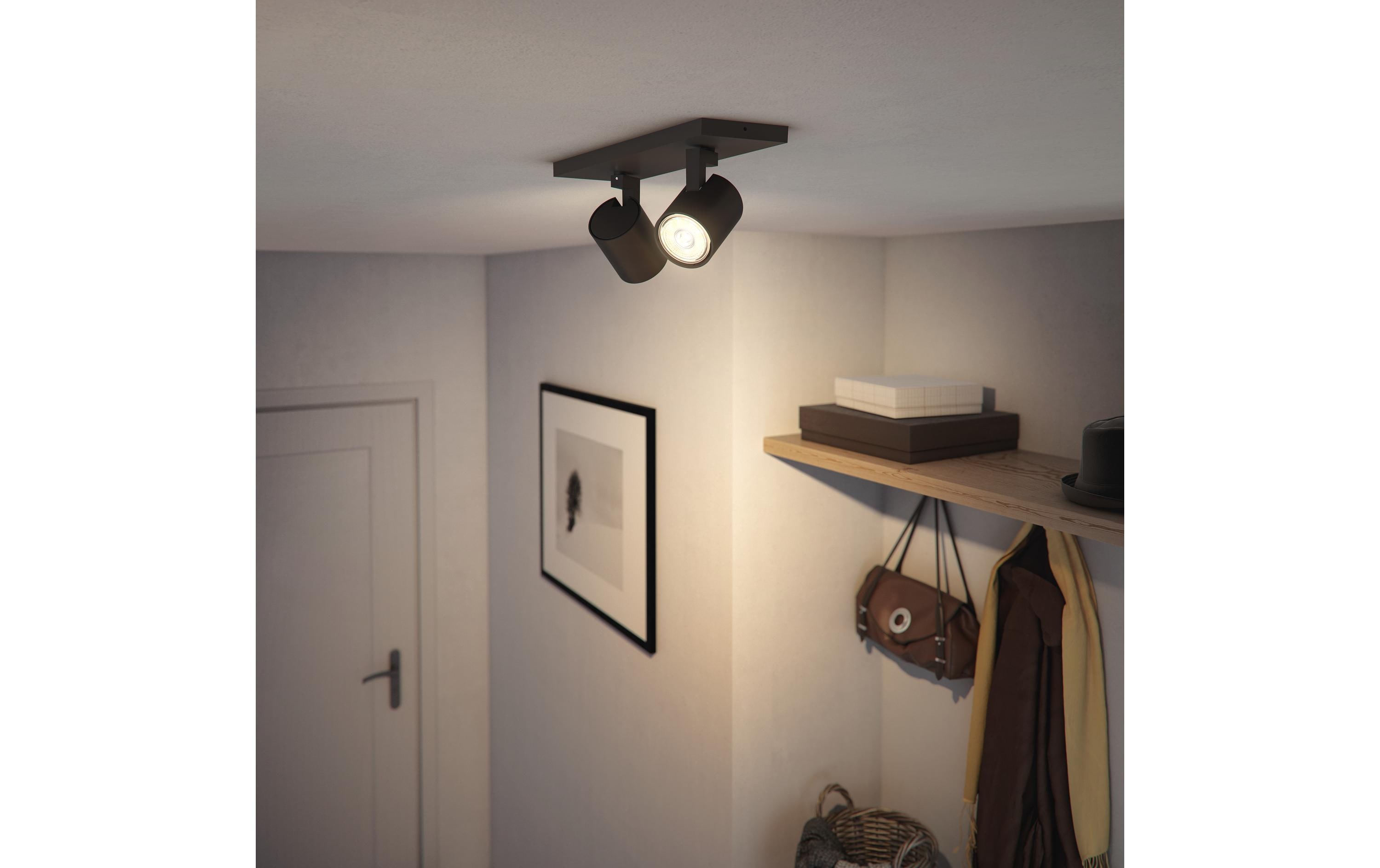 Aufbauspot MyLiving Runner, 2 x GU10, 20W, SchwarzAufbauleuchte mit beweglichem Leuchtenkopf
