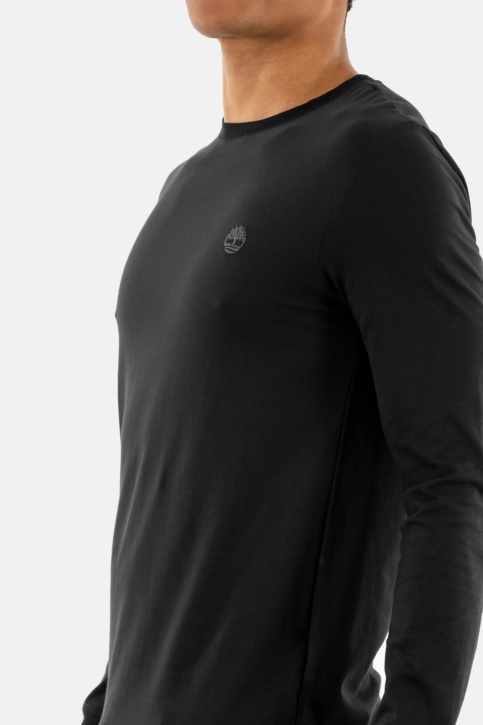 Tee shirt manches longues timberland ls dnstn rv crew slim x65 black/pavement