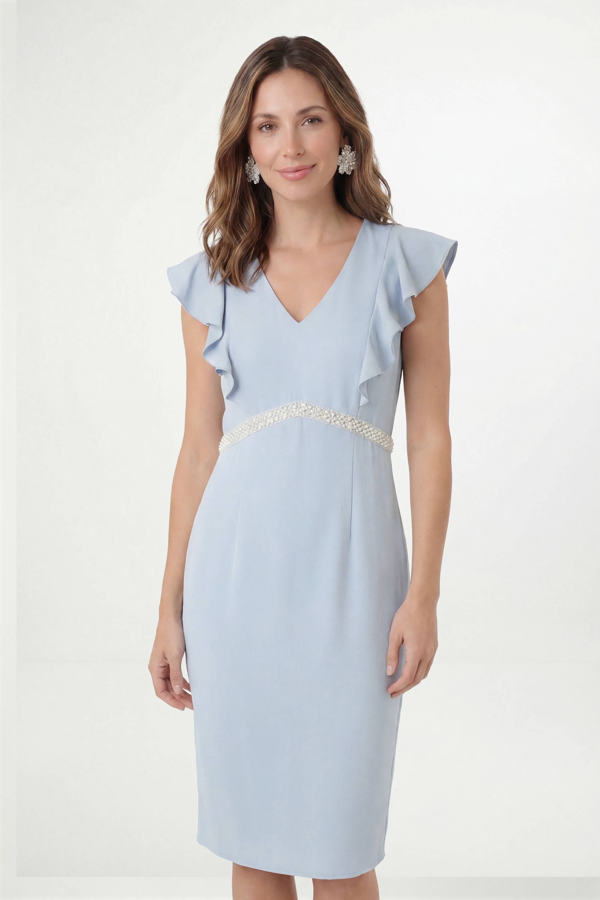 Wallis Robe Crayon Petite En Crêpe Ornée