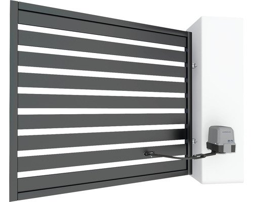 Chamberlain CHAA250EVC draaipoortaandrijving voor draaipoorten, inclusief 2 x design afstandsbedieningen, 1 x infrarood fotocel en 2 x 2 sleutels voor noodontgrendeling.
