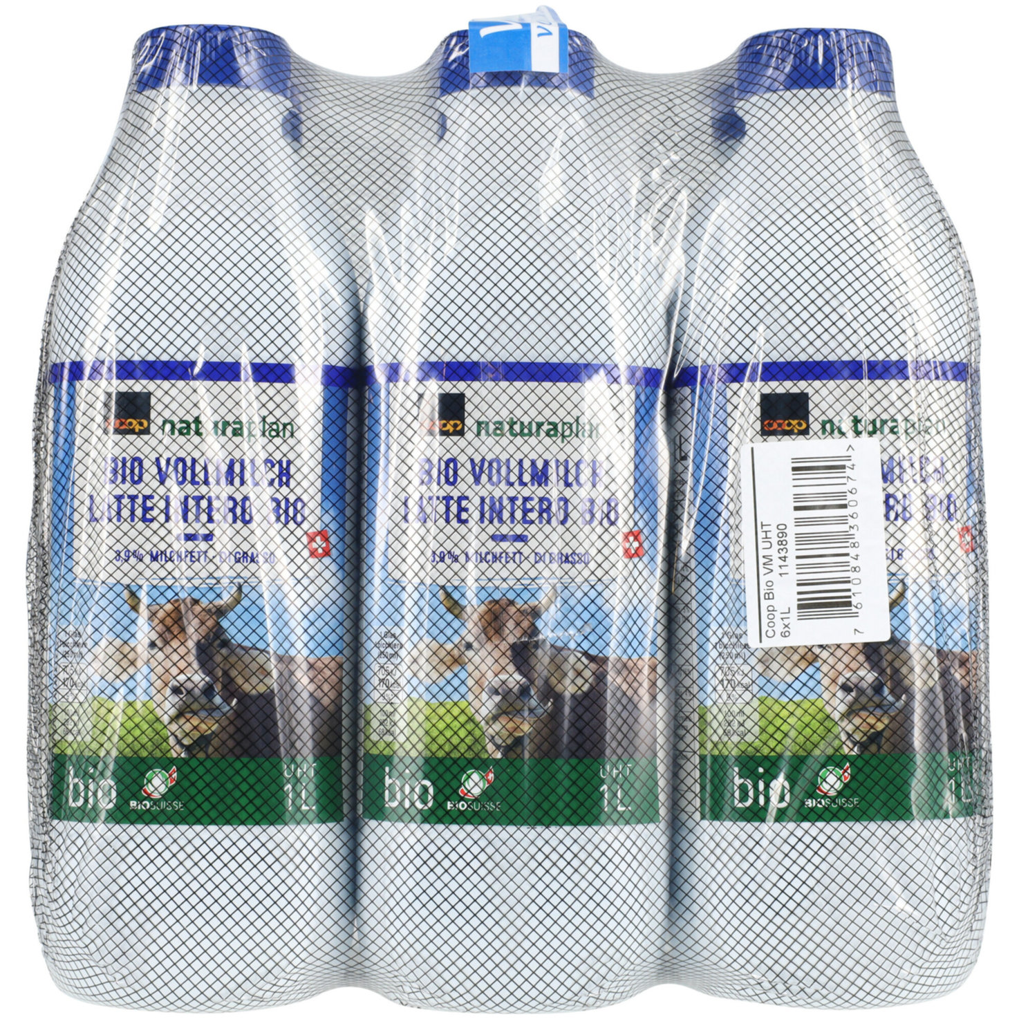 Naturaplan Bio Vollmilch 3,9% Milchfett UHT 6x1l -