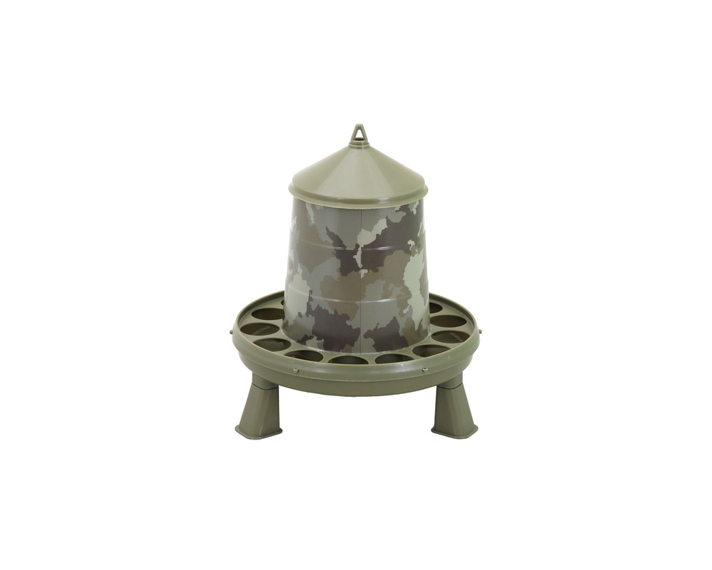 Mangeoire camouflage nature 2 kg sur pieds volailles, gibiers