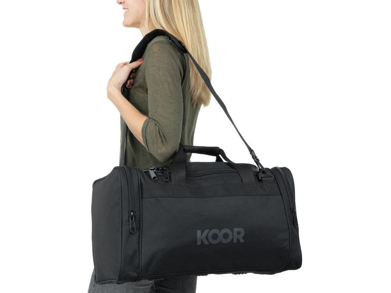 KOOR Sporttasche 35 l, Schwarz Tasche mit Schuhfach