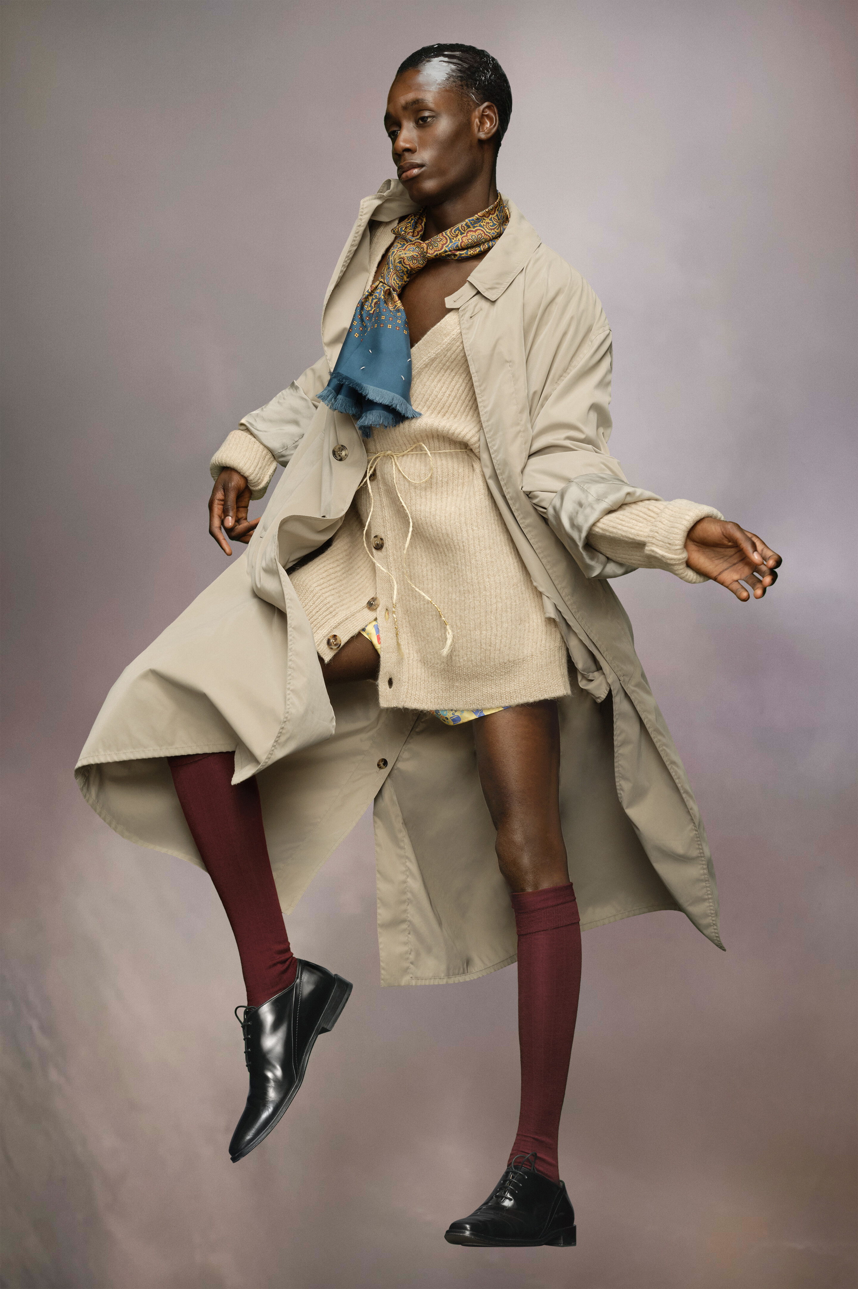 Manteau en effet peau de pêche