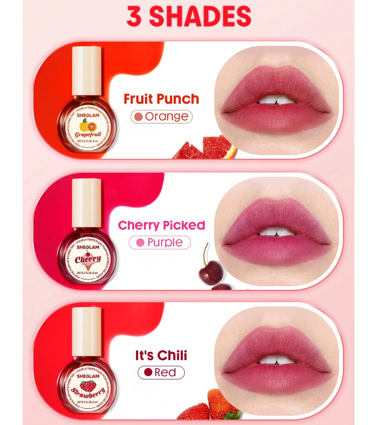 SHEGLAM - Tintura para Lábios e Bochechas For The Flush - Cherry Picked