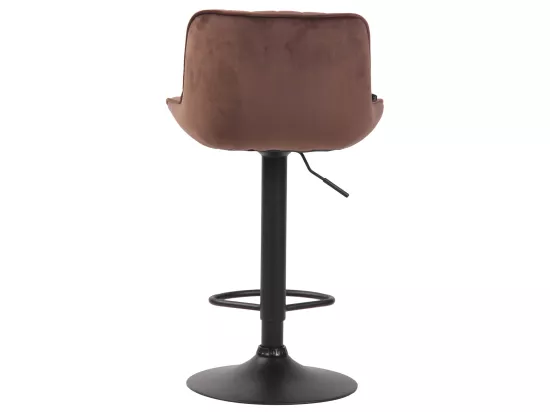 Lot de 2 Tabourets de bar - Velours & Métal - Marron - Lentini