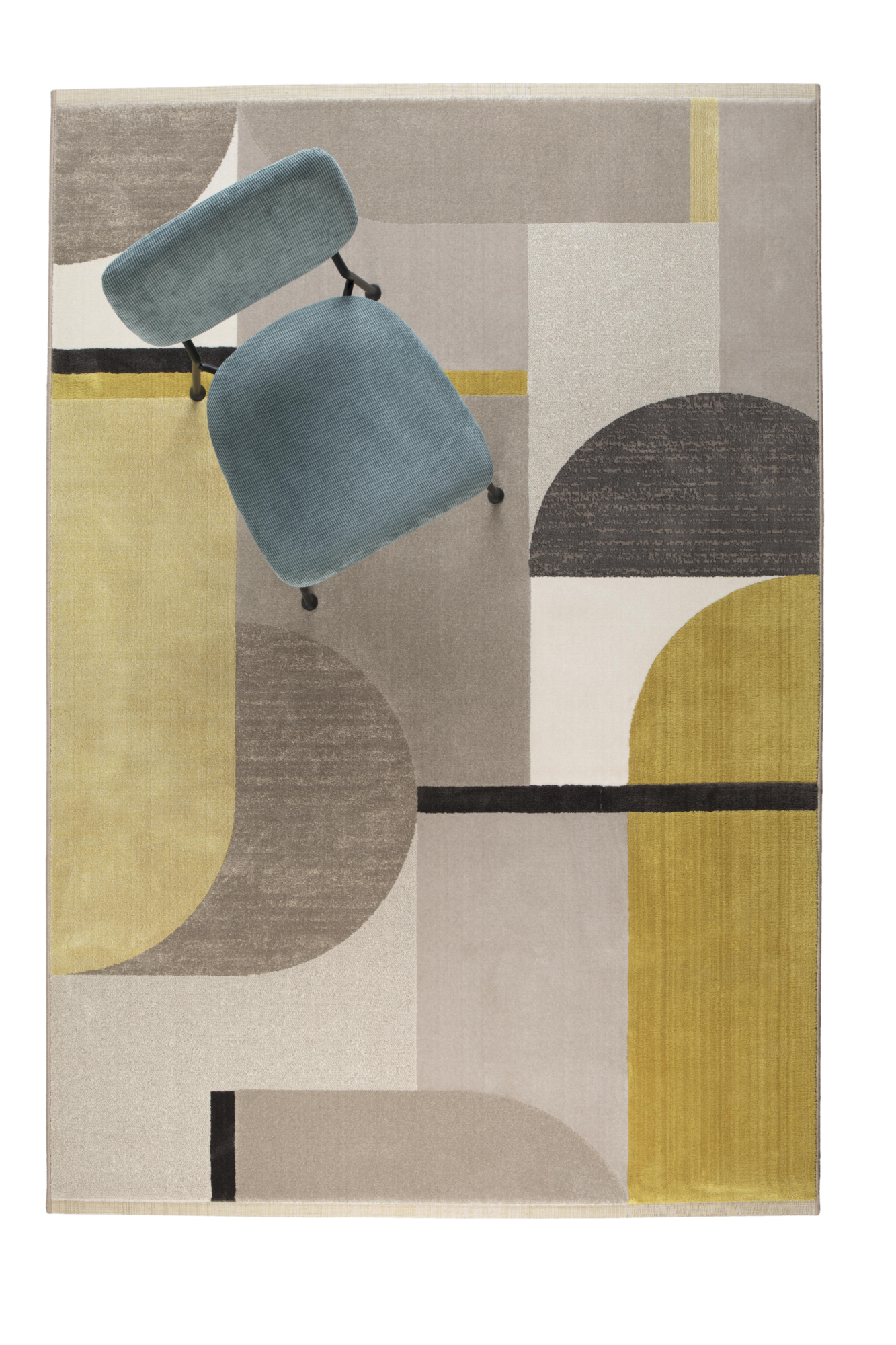Vloerkleed Hilton Hilton vloerkleed 160x230cm grijs/geel