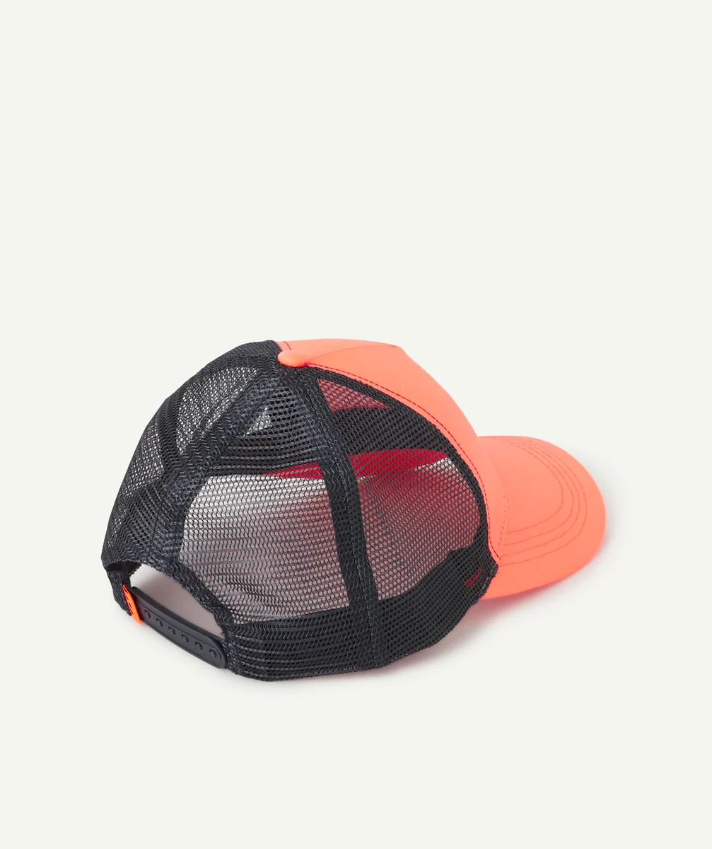 casquette garçon orange fluo motif thème surf