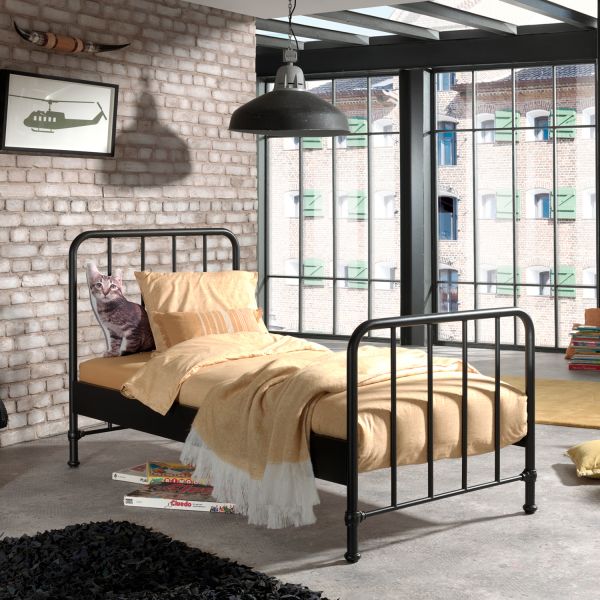 Vipack Bronxx Bed Metaal Denim 90 x 200 cm