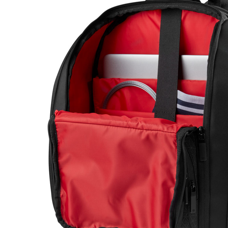 Sac à dos de tennis Wilson backpack Clash V3 noir et rouge